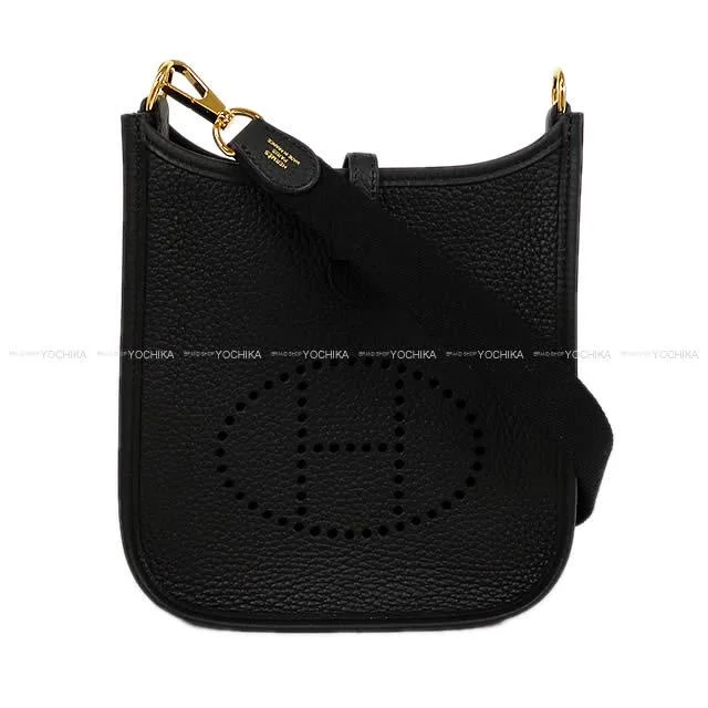 HERMES Shoulder bag Evelyne 16 TPM Noir (Black) Taurillon Clemence Gold HW Stamp W[BRAND NEW][Authentic]