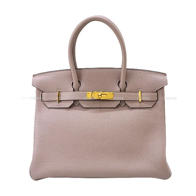 [Pre-loved] HERMES Handbag Birkin30 Glycine Taurillon Clemence Gold HW Stamp T[LIKE NEW][Authentic]