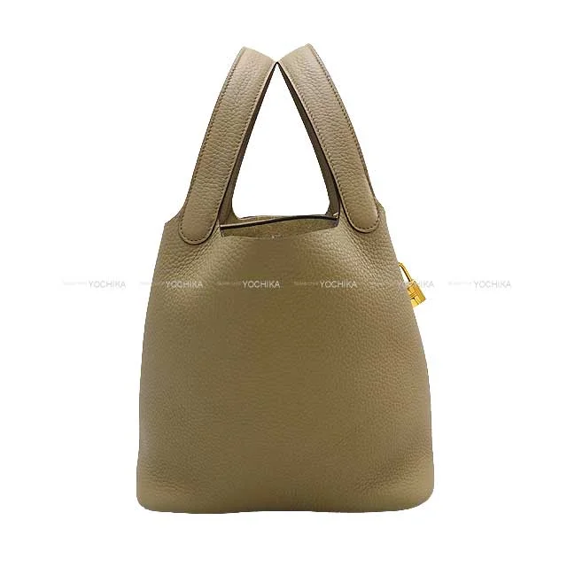 HERMES Handbag Picotin Lock 22 MM Beige Marfa Taurillon Clemence Gold HW Stamp W[BRAND NEW][Authentic]