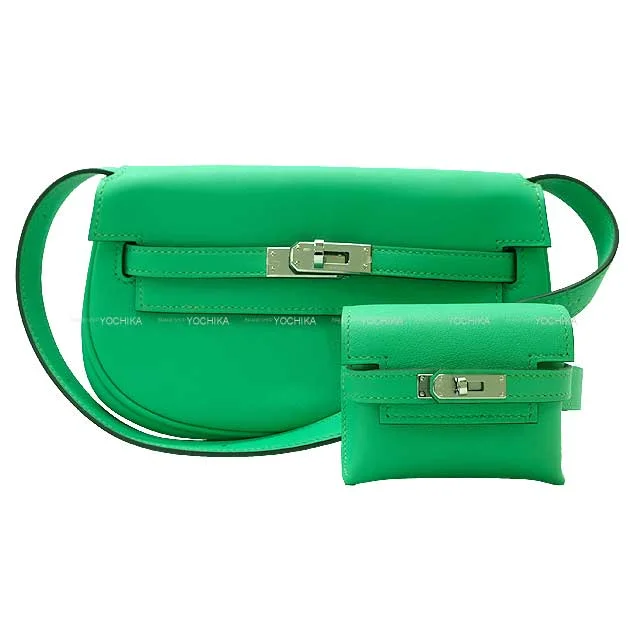 HERMES Shoulder bag Kelly Moove Vert comics Veau Swift Silver HW Stamp B[BRAND NEW][Authentic]