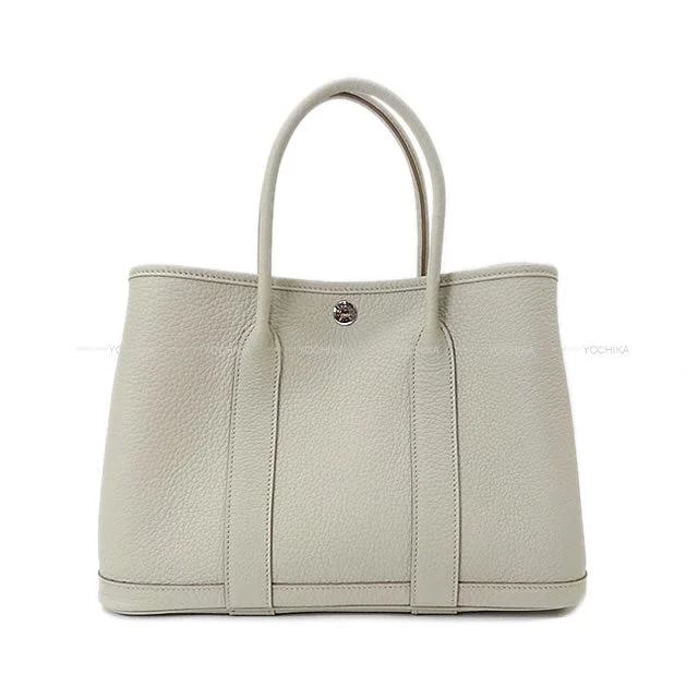 HERMES tote bag Garden Party 30 TPM All Leather Beton Veau Negonda Silver HW Stamp B[BRAND NEW][Authentic]