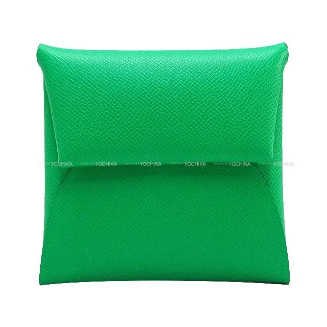 HERMES change purse Bastia Vert comics Veau madame Silver HW Stamp W[BRAND NEW][Authentic]