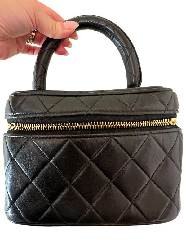 Chanel Black Lambskin Vanity Bag