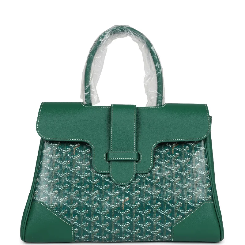 Goyard Saigon Tote Green Goyardine Canvas Palladium Hardware