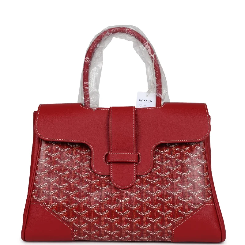 Goyard Saigon Tote Red Goyardine Canvas Palladium Hardware