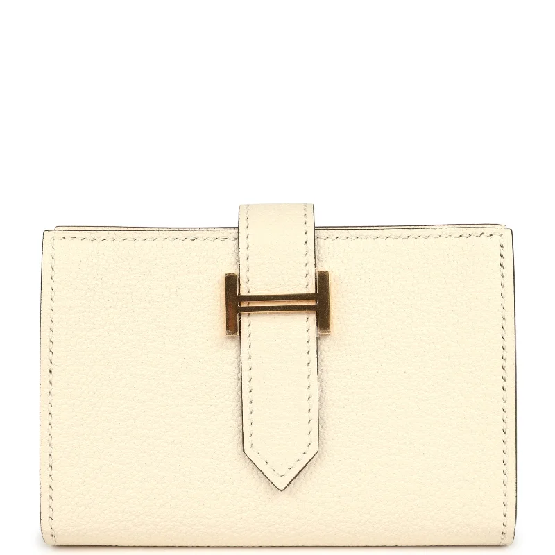 Hermes Bearn Mini Wallet Nata Chevre Gold Hardware