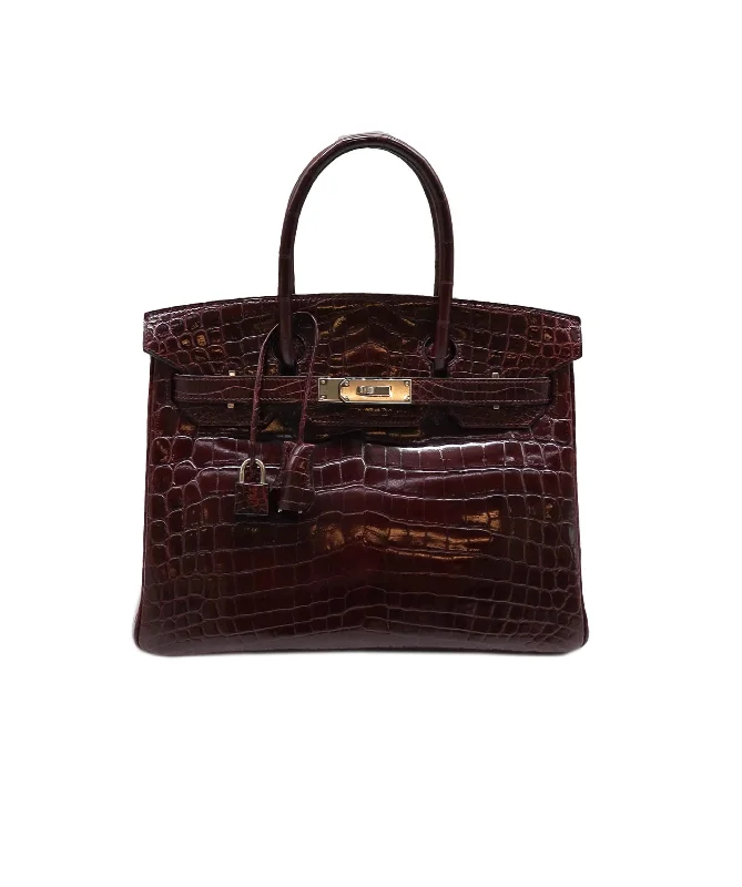 Hermès Birkin 30 Bordeaux Shiny Nilo PHW #M SKC1738