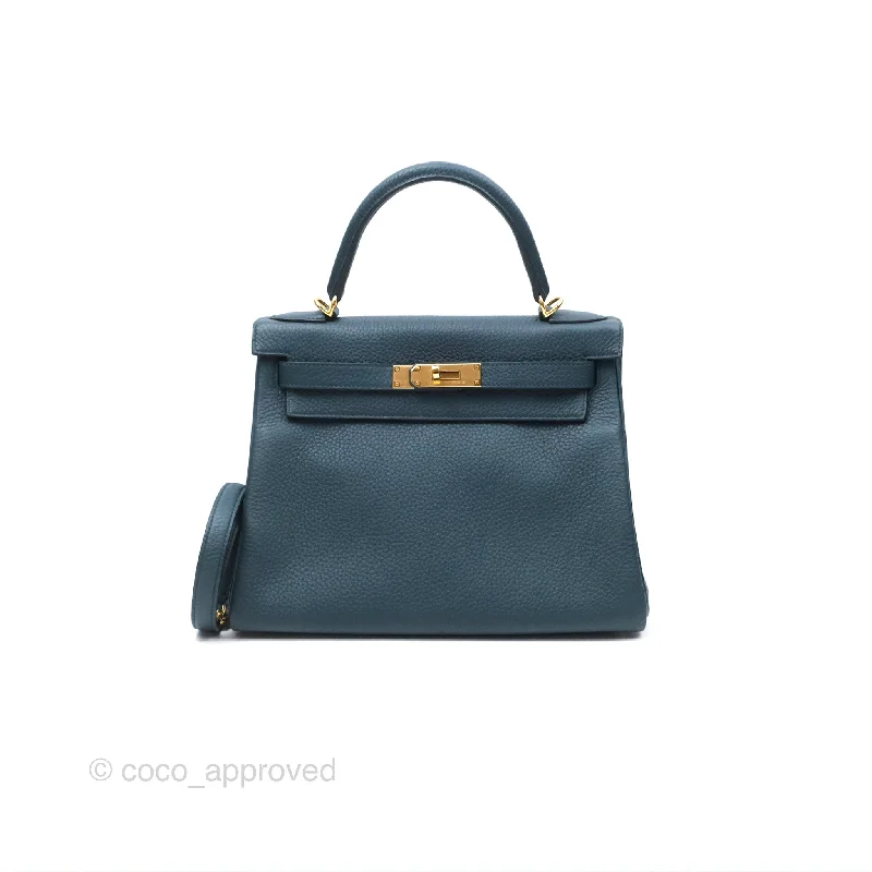 Hermès Kelly 28 Retourne Dark Green Clemence Gold Hardware