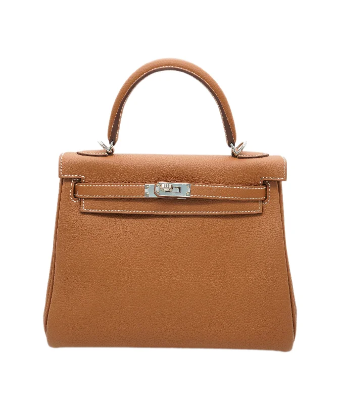 Hermes kelly 25 togo retourne gold with PHW - AJC0781