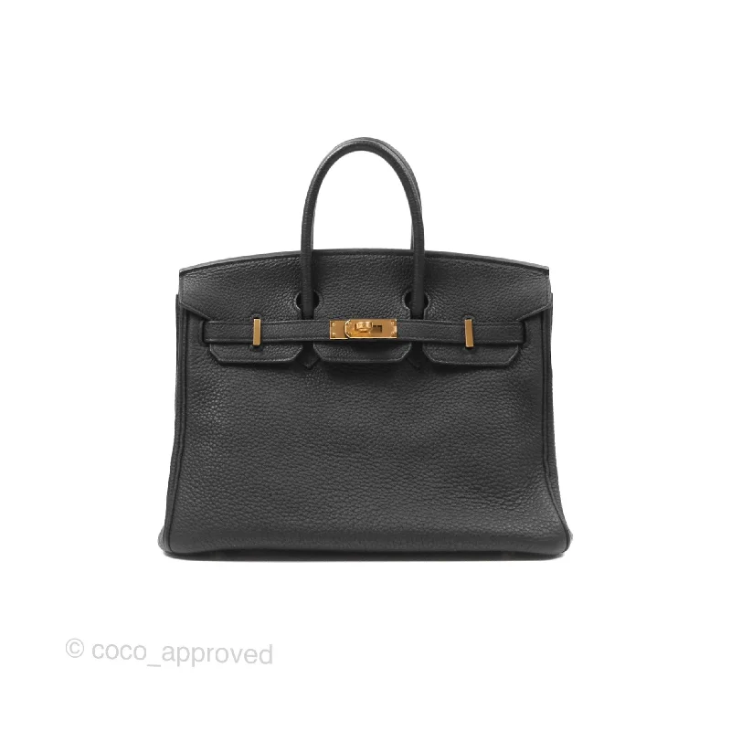 Hermès Retourne Birkin 25 Noir Togo Gold Hardware