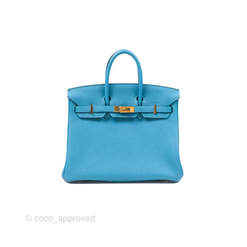 Hermès Birkin 25 Bleu Turquoise Togo Gold Hardware